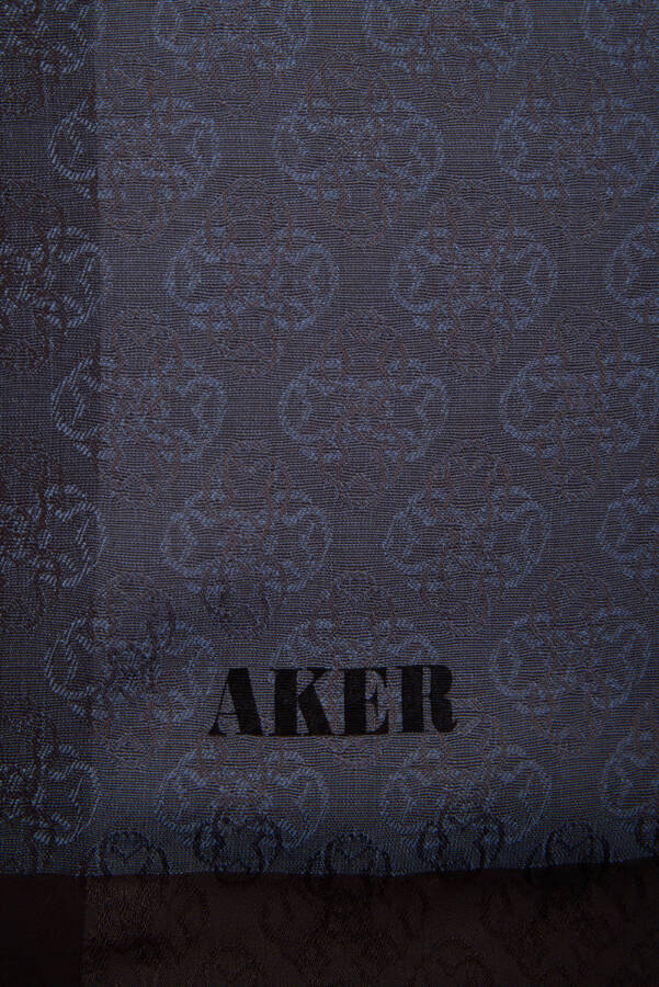 Mavi 75X190 CM Monogram Jakar Şal - 2