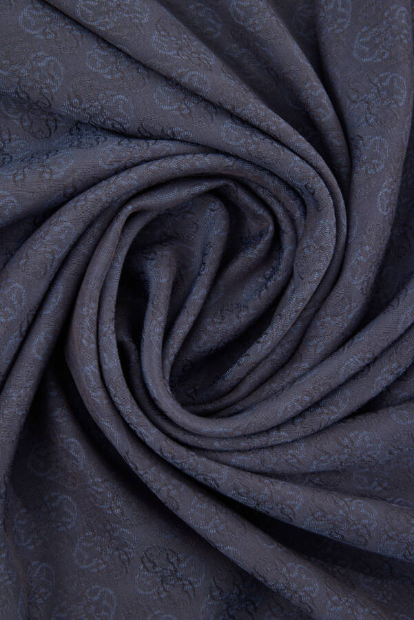 Mavi 75X190 CM Monogram Jakar Şal - 3