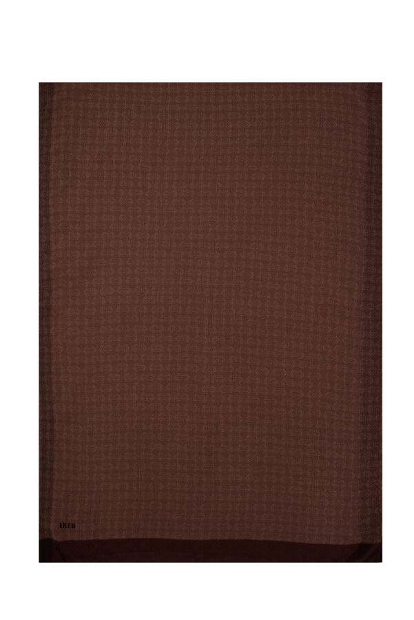 Kahverengi 75X190 CM Monogram Jakar Şal - 1