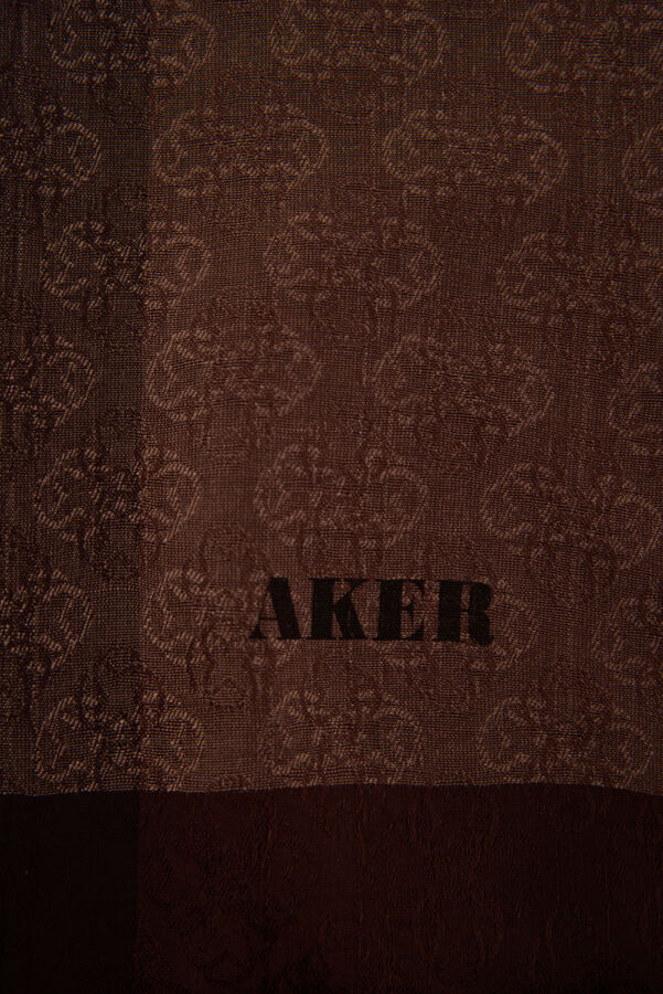 Kahverengi 75X190 CM Monogram Jakar Şal - 2
