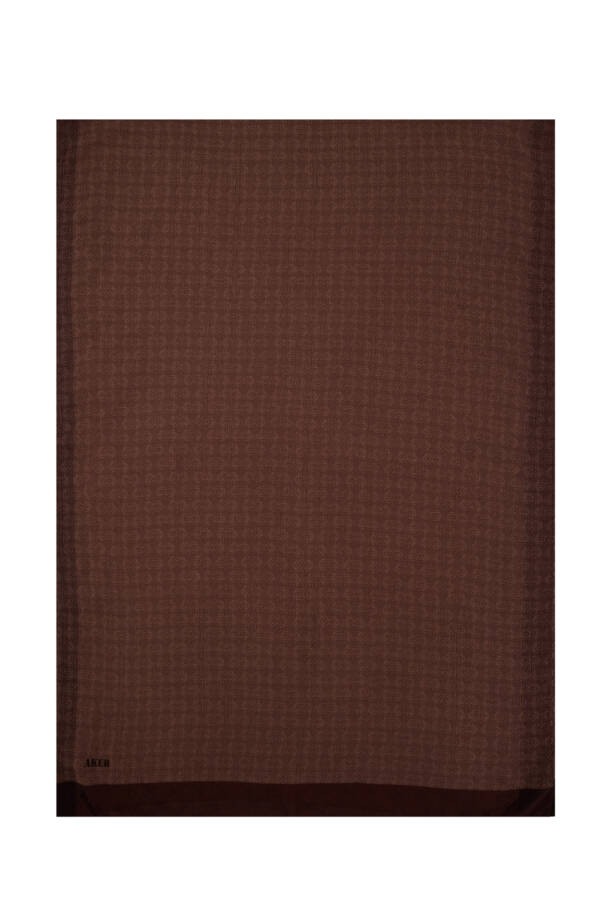Kahverengi 75X190 CM Monogram Jakar Şal - 1