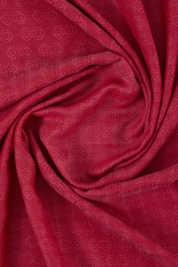 Kırmızı 75X190 CM Monogram Jakar Şal - Aker (1)