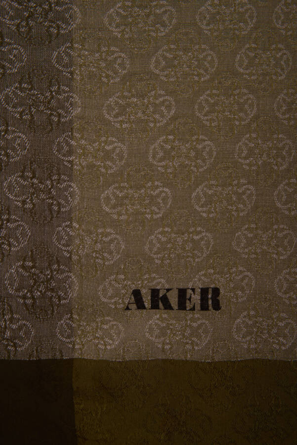 Haki 75X190 CM Monogram Jakar Şal - 2