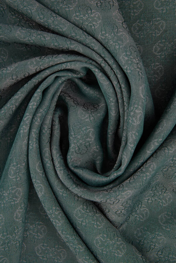Yeşil 75X190 CM Monogram Jakar Şal - 3