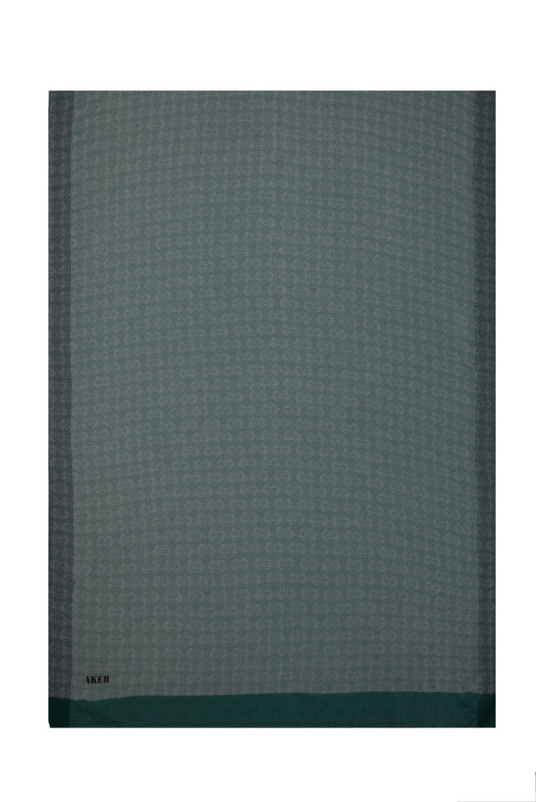 Yeşil 75X190 CM Monogram Jakar Şal - 1