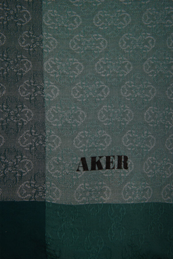 Yeşil 75X190 CM Monogram Jakar Şal - 2
