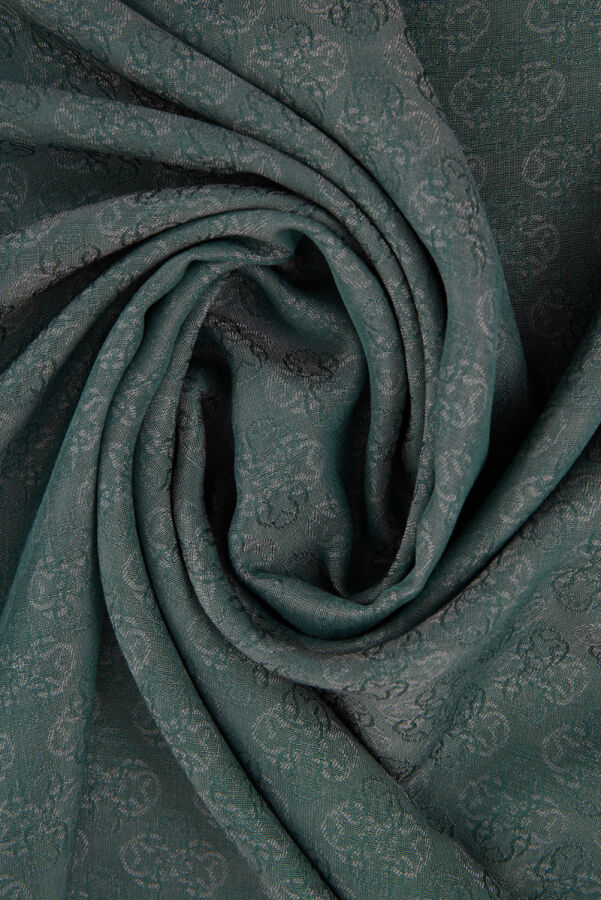 Yeşil 75X190 CM Monogram Jakar Şal - 3