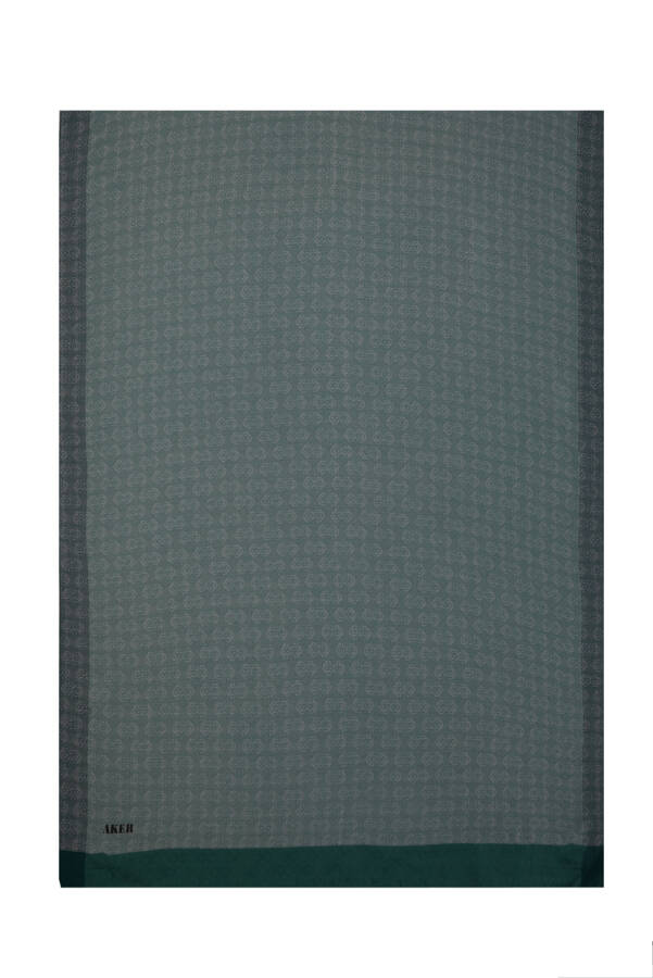 Yeşil 75X190 CM Monogram Jakar Şal - 1