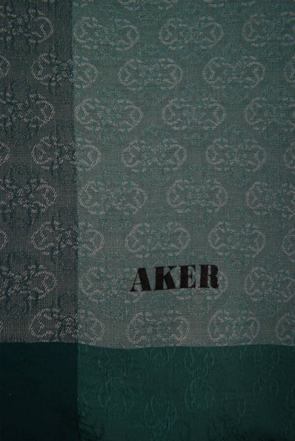 Yeşil 75X190 CM Monogram Jakar Şal - 2