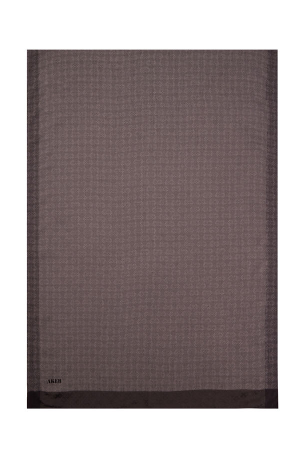 Gri 75X190 CM Monogram Jakar Şal - 1