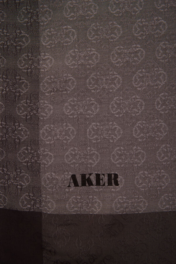 Gri 75X190 CM Monogram Jakar Şal - 2