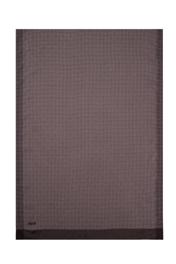 Antrasit 75X190 CM Monogram Jakar Şal - 1