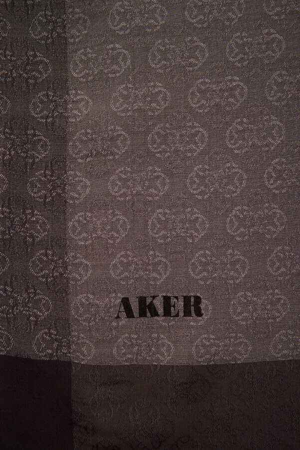 Antrasit 75X190 CM Monogram Jakar Şal - 2