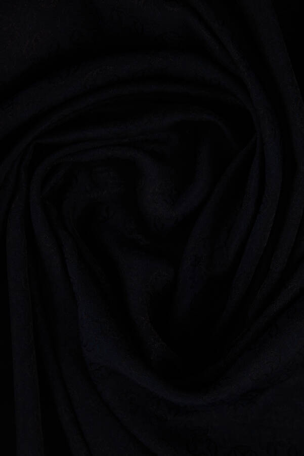 Siyah 75X190 CM Monogram Jakar Şal - 3