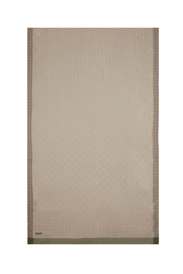 Kahverengi 75X190 CM Monogram Jakar Şal - 3