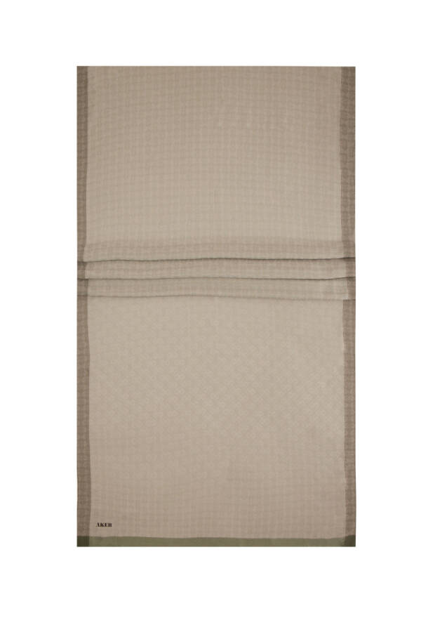 Yeşil 75X190 CM Monogram Jakar Şal - 1