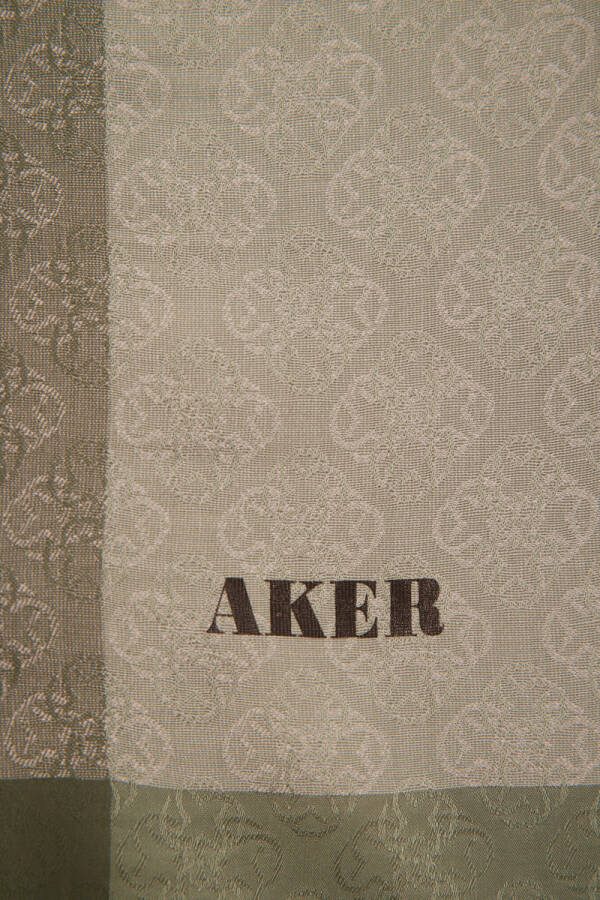 Yeşil 75X190 CM Monogram Jakar Şal - 4