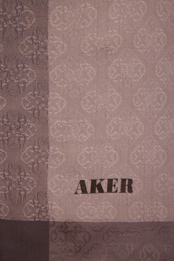 Gri 75X190 CM Monogram Jakar Şal - 5
