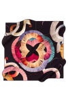 Logo Desenli 90X90 Aker İpek Krep Saten Eşarp - 1