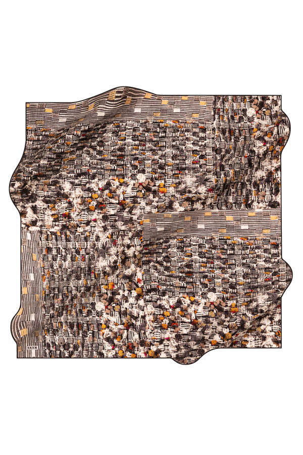 Renkli 90X90 Aker İpek Krep Saten Eşarp - Aker