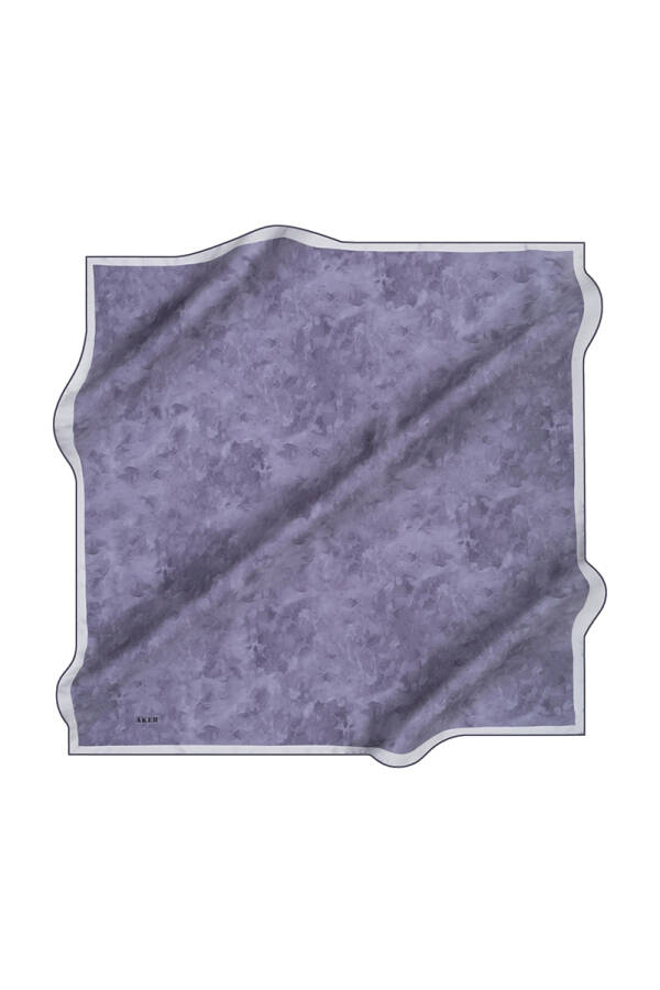 Renkli 90X90 Aker İpek Krep Saten Eşarp - 1