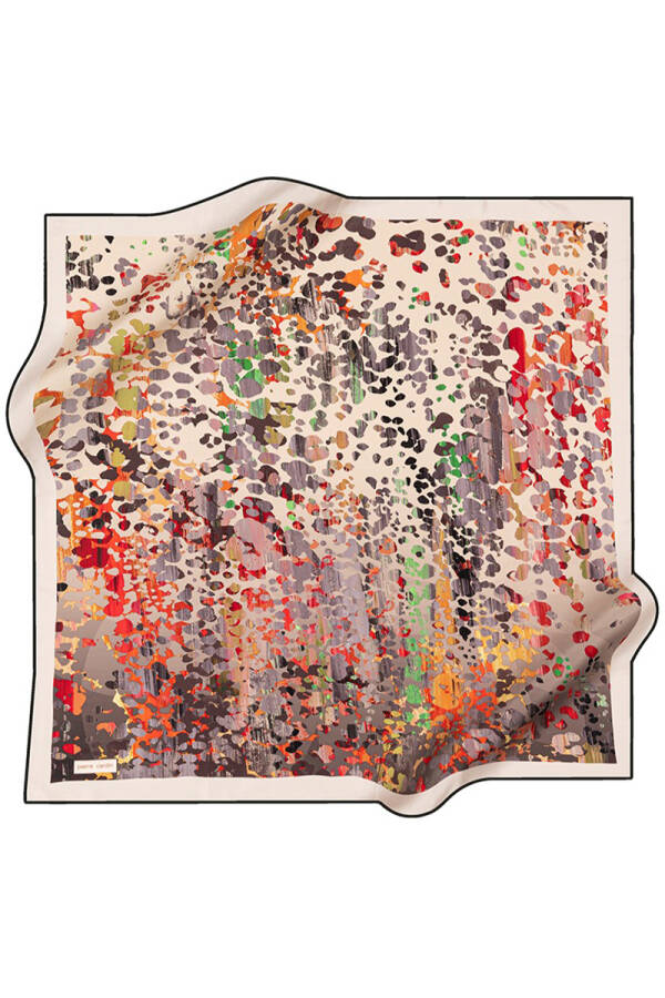 Renkli 90X90 Aker İpek Krep Saten Eşarp - Aker