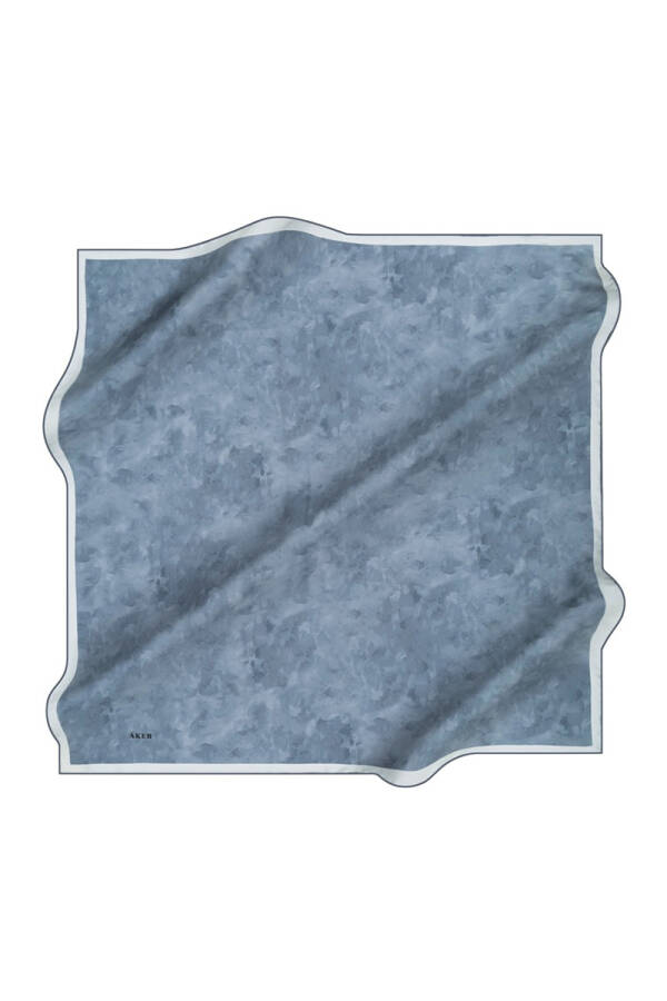 Mavi 90X90 İpek Twill Eşarp - Aker