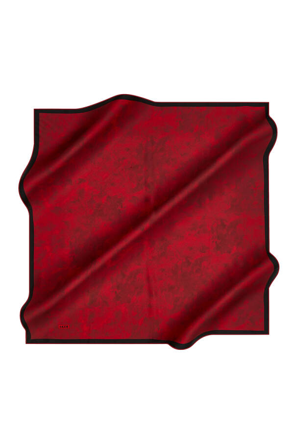 Kırmızı 90X90 Aker İpek Tivil Eşarp - 1