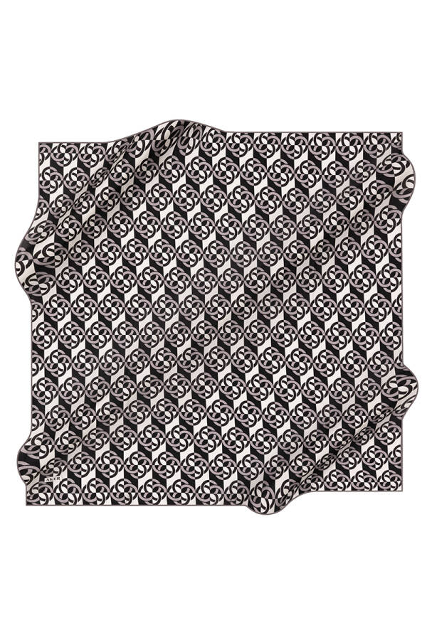 Logo Desenli 90X90 Aker İpek Tivil Eşarp - 1