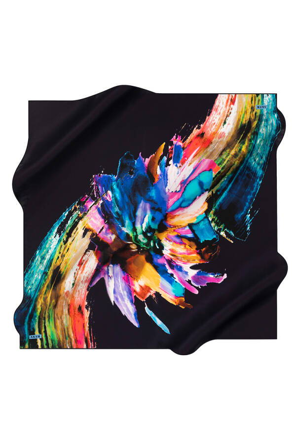 Fırça Desenli 90X90 İpek Twill Eşarp - 1