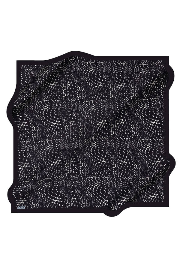 Geometrik Desenli 90X90 Aker İpek Tivil Eşarp - 1