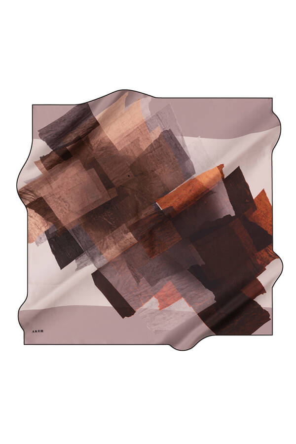 Renkli 90X90 Aker İpek Tivil Eşarp - 1