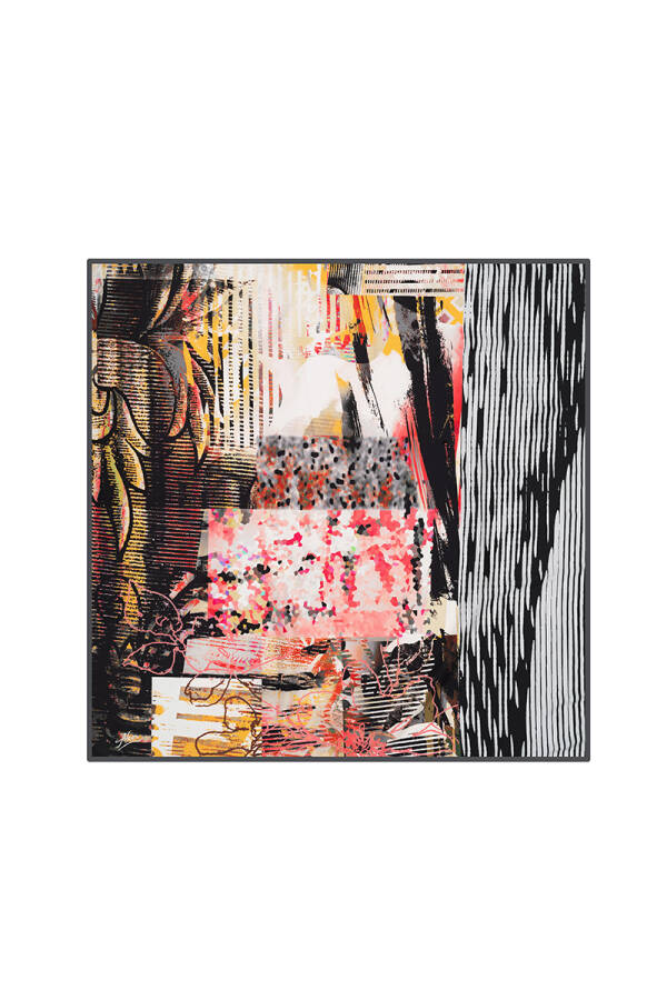 Geometrik Desenli 90X90 Aker Polyester Tivil - 1