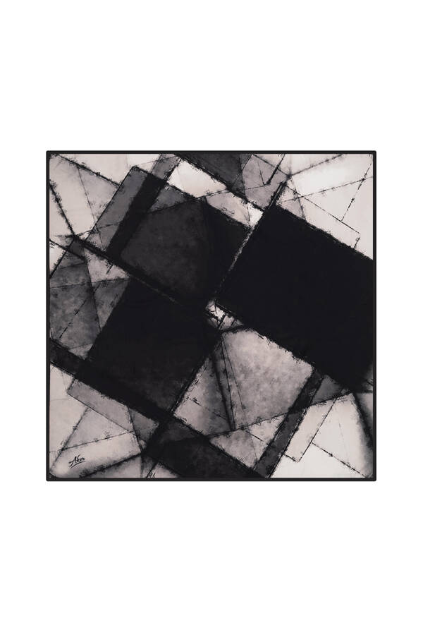 Renkli 90X90 Polyester Twill Eşarp - Aker