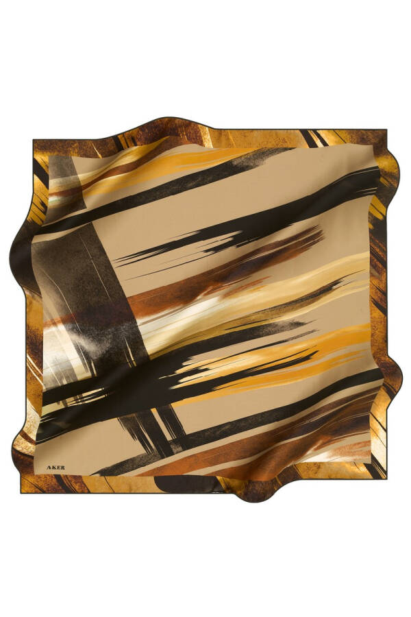 Fırça Desenli 90X90 Polyester Twill Eşarp - 1
