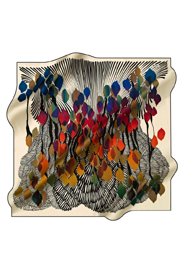 Çiçek Desenli 90X90 Polyester Twill Eşarp - 1