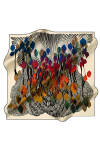 Çiçek Desenli 90X90 Aker Polyester Tivil Eşarp 