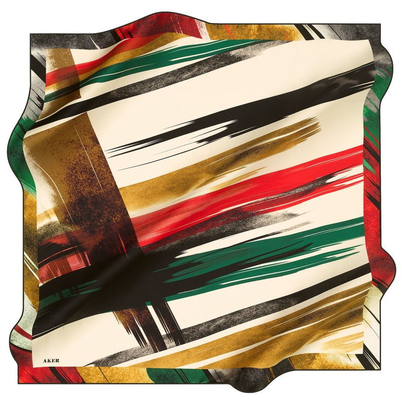 Sarı 90X90 Polyester Twill Eşarp - Aker