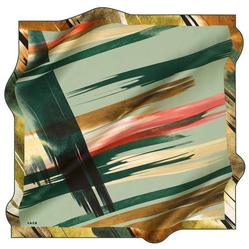 Fırça Desenli 90X90 Aker Polyester Tivil Eşarp - 1