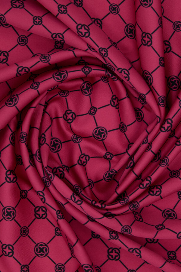 Pembe 90X90 Polyester Twill Eşarp - 3