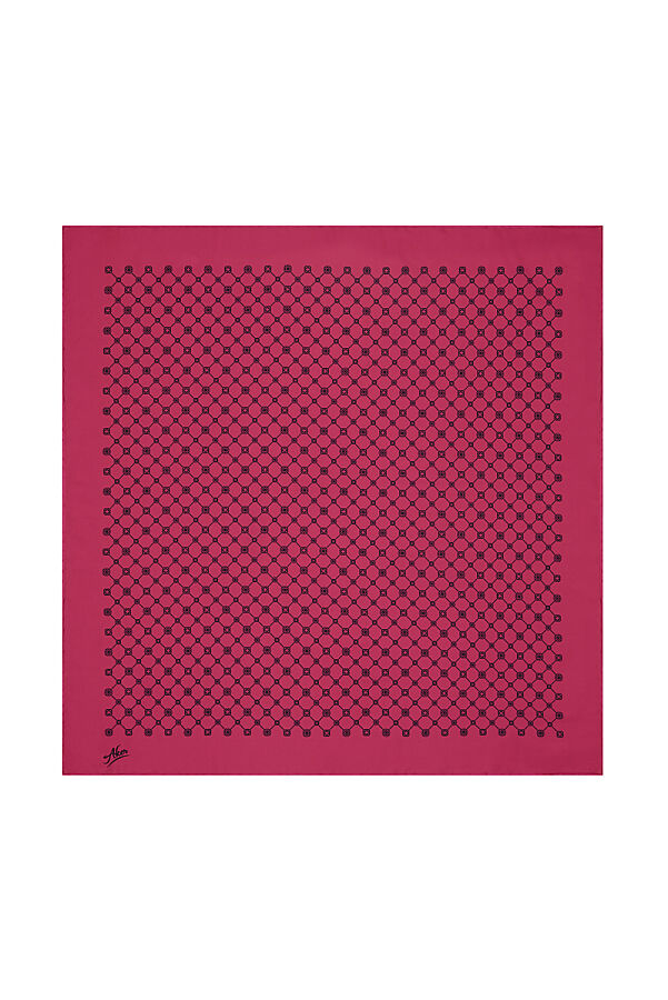 Pembe 90X90 Polyester Twill Eşarp - Aker