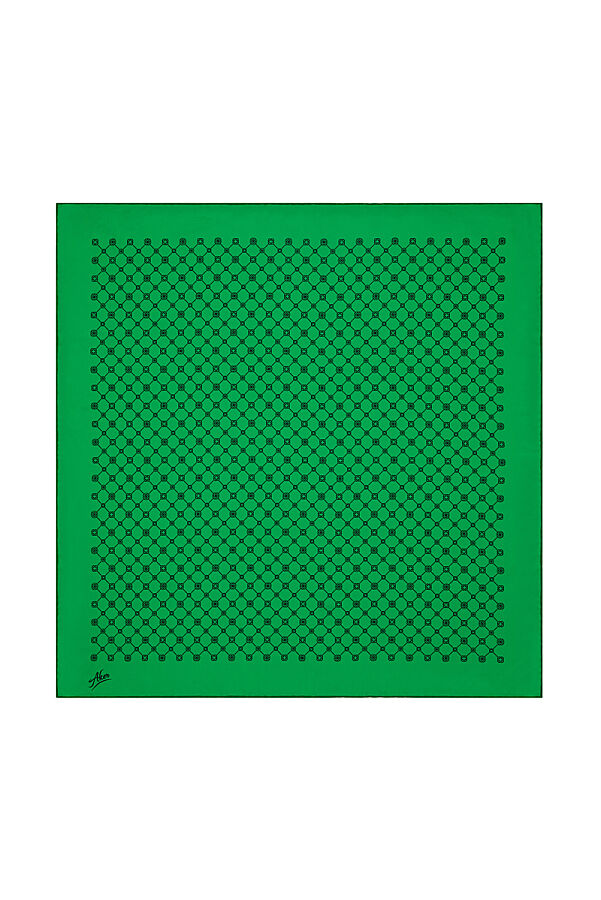 Yeşil 90X90 Polyester Twill Eşarp - Aker