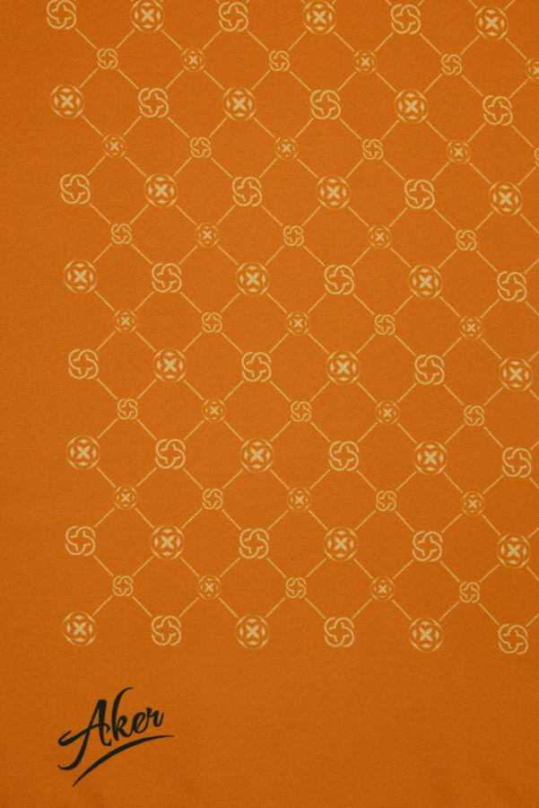 Turuncu 90X90 Polyester Twill Eşarp - Aker (1)