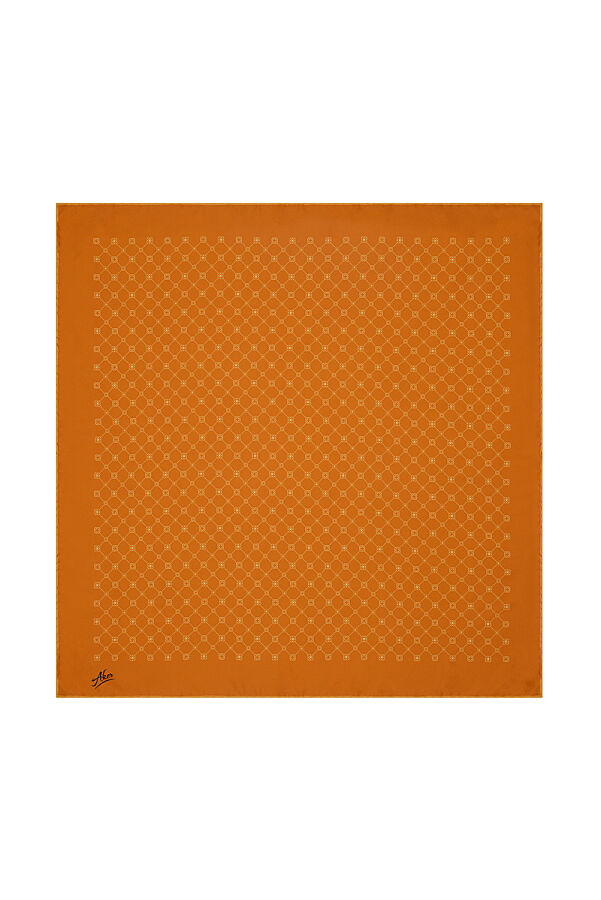 Turuncu 90X90 Polyester Twill Eşarp - Aker