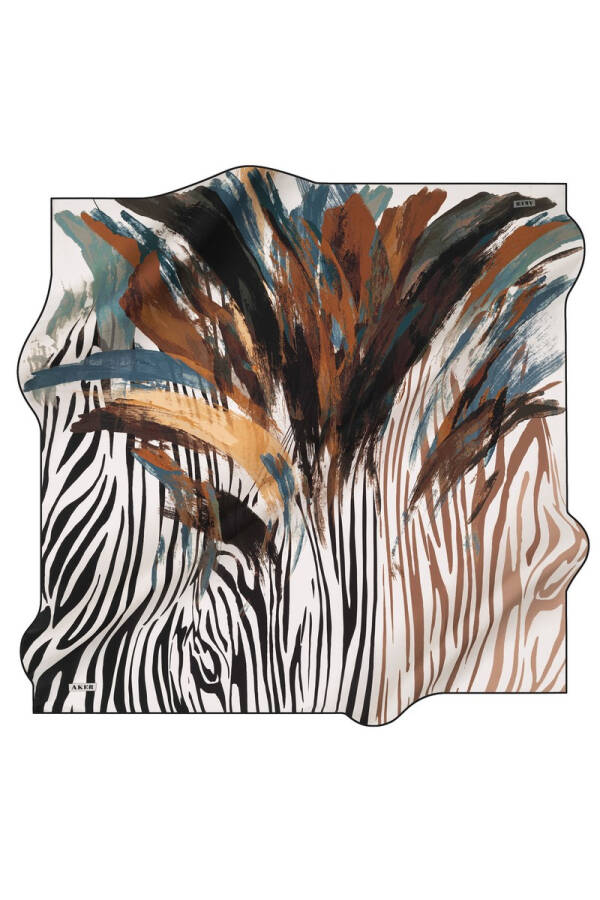 Fırça Desenli 90X90 Aker Polyester Tivil Eşarp - 1