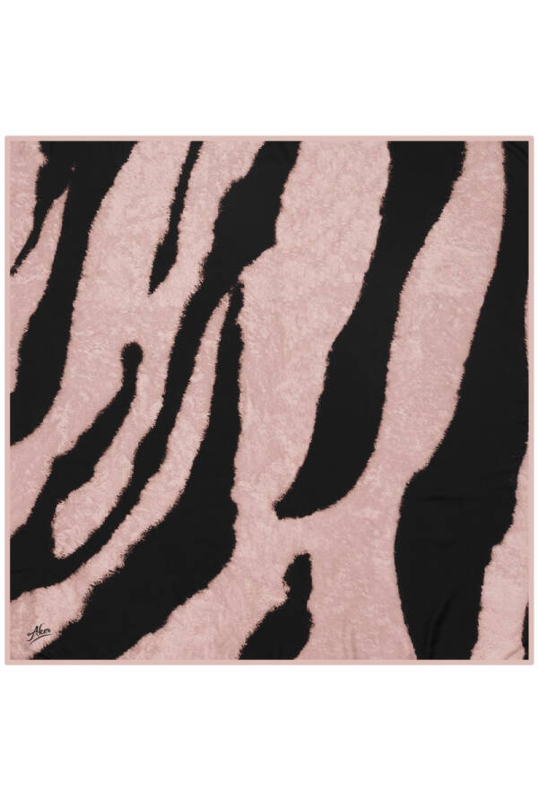 Zebra Desenli 90X90 Aker Polyester Tivil Eşarp - 1