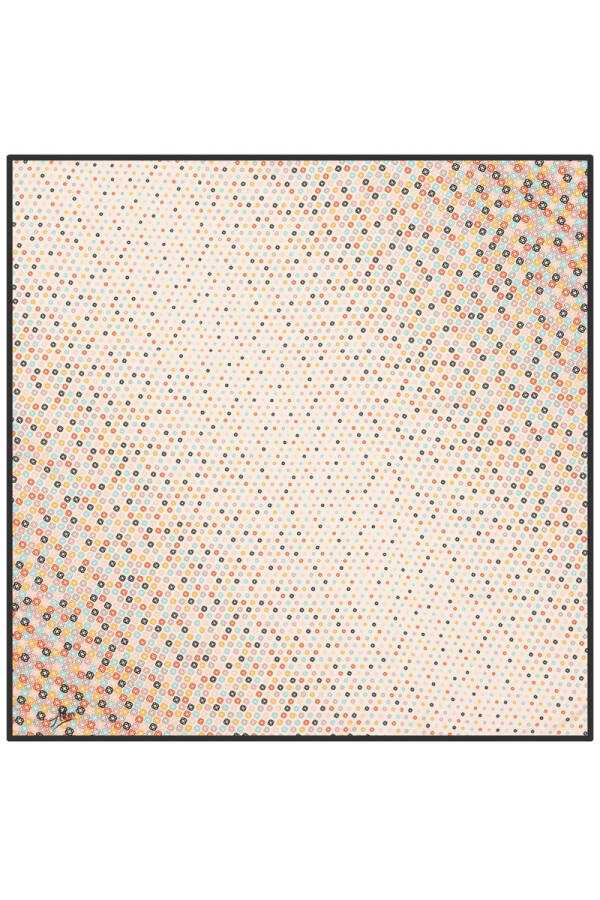 Geometrik Desenli 90X90 Polyester Twill Eşarp - 1