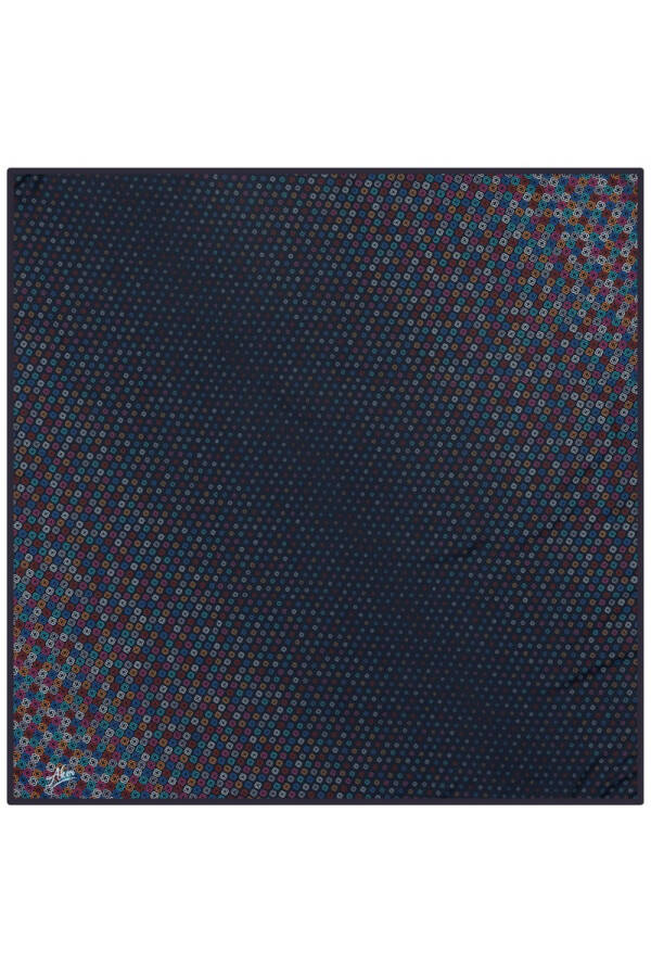 Geometrik Desenli 90X90 Polyester Twill Eşarp - Aker