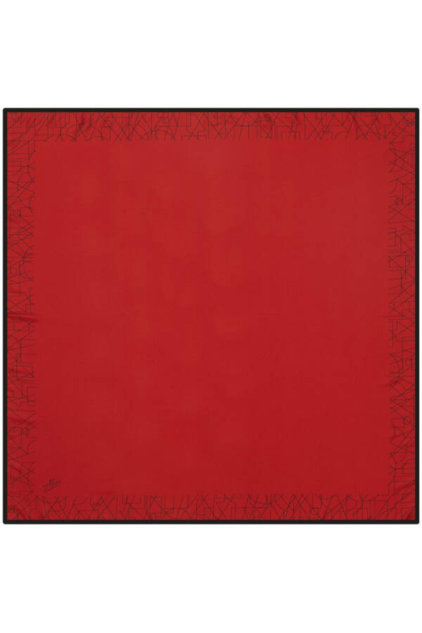 Düz Renk 90X90 Polyester Twill Eşarp - 1