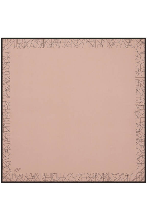 Düz Renk 90X90 Polyester Twill Eşarp - 1